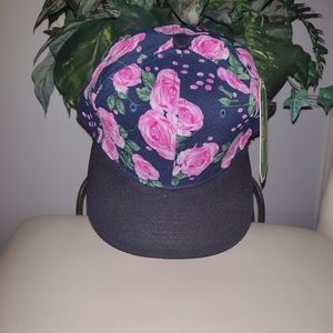 Unisex Pink Rose Flat brim hat